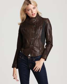 Via Spiga Leather Jacket with Knit Panels   Coats & Jackets   Apparel 