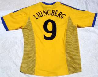 New Yellow Freddie LJUNGBERG #9 World Cup SWEDEN Jersey Adult Size 