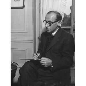  Saul Steinberg Sketching at Home of Jean Paul Sartre in 