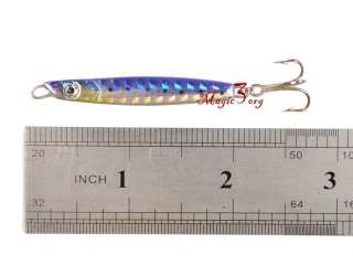 Fish Metal Casting Sling Lure Bait Jigging Blue Spoons Jigs Bass 1/4 