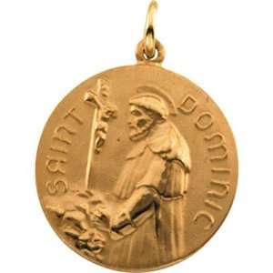  14K Yellow Gold St. Dominic Medal   18.00mm Jewelry