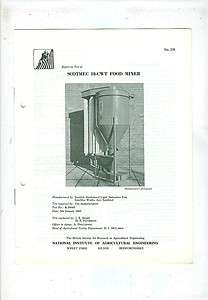 NIAE TEST REPORT   SCOTMEC 10 CWT FOOD MIXER (1960)  