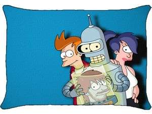 New Philip Fry & Turanga Leela Futurama Pillow Case Bedroom Gift 