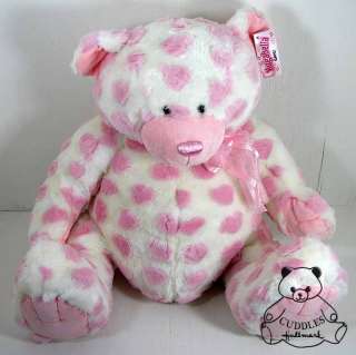 Hugabella Teddy Bear Ganz Plush Toy Stuffed Animal White Pink Heart 