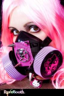 Hello Kitty Skull LED Gas Mask Rave Cyber Goth Clothes  