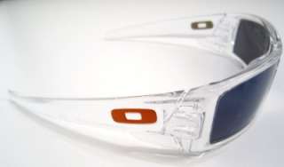 New Oakley Sunglasses Gascan Polished Clear Ice Iridium Orange Icon 