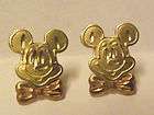 14K MICKEY MOUSE SOLID GOLD EARRINGS   FULL BODY NEW  