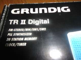 GRUNDIG TR II DIGITAL SHORTWAVE RADIO FM/MW/SW1/SW2 W/ BOX AND MANUAL 