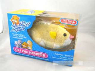Cute Zhu Zhu Pets Toy Hamster Pipsqueak Yellow With Box  