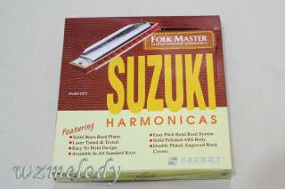  shell carrying case package included 12x suzuki folkmaster harmonica 