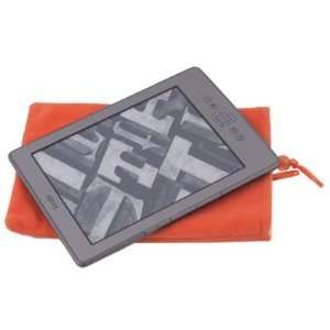  For Ebook Reader Kindle 4 Orange Suede Fabric Sleeve Pouch 