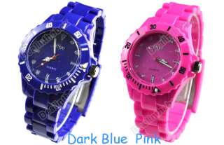 colors Plastic Wrist Watch Men Women Lady Wristwatch  