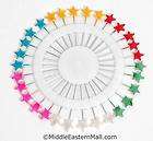 Wheel of 30 Hijab pearl multi colored star pins NEW