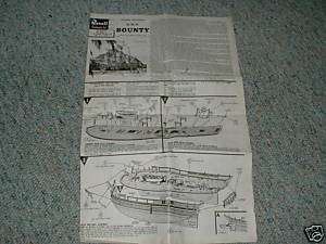 Revell 1/110 HMS Bounty Instructions 1961 issue kit  