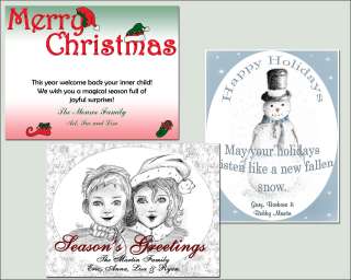 Personalized Economy Sized Christmas Holiday Cards  