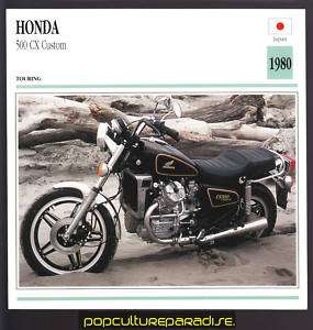 1980 HONDA 500 CX Custom MOTORCYCLE Picture ATLAS CARD  