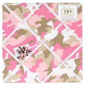  Pink and Khaki Camo Fabric Memory/Memo Photo Bulletin Board Baby