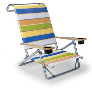   Folding Beach Arm Chair with Cup Holders, Parfait: Patio, Lawn