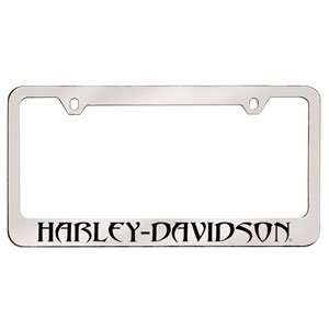  License Plate Frame   Harley Davidson Black Blade Font 