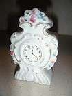 vntg occupied japan mini dollhouse porcelain clock figurine flower 