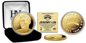   Lin New York Knicks 24 Kt Gold Minted Coin In Jewelry Box  