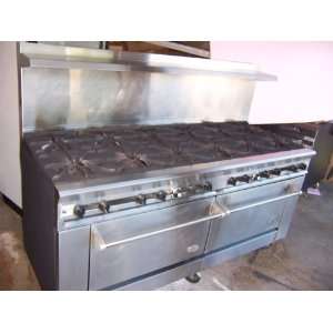   12 Burner Commercial Gas Range with double convection oven Appliances