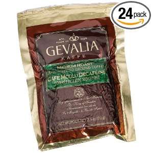 Gevalia Medium Roast Decaffeinated Ground Coffee, 2.5 Ounce Packages 