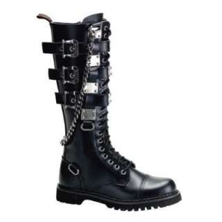   Boots Black Gothic Boots Hardware Buckles Combat Boots Metal Plates