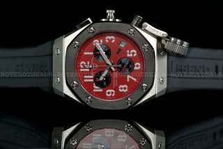 Swiss Legend Men Trimix Diver Swiss Chronograph Red & Black SS Watch 