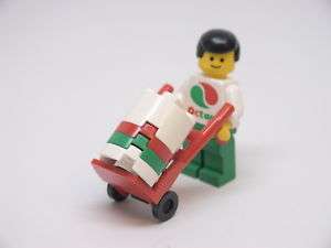 LEGO TOWN MINIFIG OCTAN GAS STATION WORKER W HAND CART  
