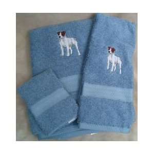  Jack Russell Terrier Dog Embroidered Bath Towels 