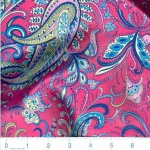   Paisley Floral Hot Pink Fabric By The Yard Arts, Crafts & Sewing