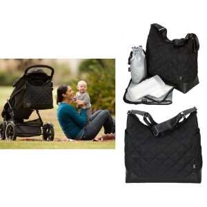  OiOi Diamond Quilted Black Hobo Diaper Bag Baby