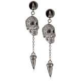 noir pirates of the caribbean pave skull and tooth earrings $ 240 00 