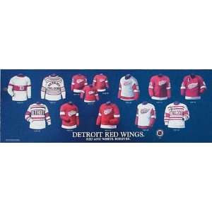  Detroit Red Wings 10X30 Plaque   Heritage Jersey Print 