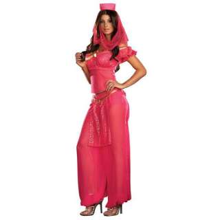 Halloween Arabian Genie Aladdin COSTUME pink fancy DRESS outfit Ladies 
