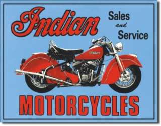Indian Motorcycle Sales Service Metal Sign VIntage USA  
