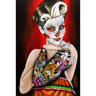 Andi By Gustavo Rimada Mexican Latina Woman Pin Up Tattoo Death Mask 