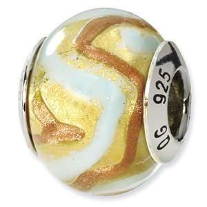    Sterling Silver Yellow/Gold/White Italian Murano Bead: Jewelry