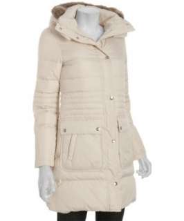 DKNY ivory quilted faux fur trim hooded down anorak  BLUEFLY up to 70 