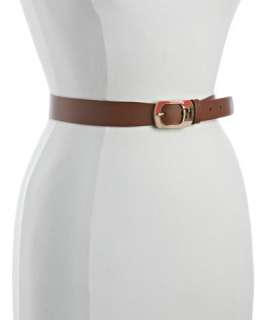 Fendi brown leather coral and pink FF buckle belt