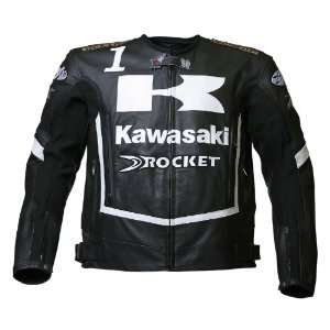 Joe Rocket Kawasaki Racing Replica Leather Motorcycle Jacket Black 