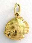   Gold Small Fish Pendant Charm 3D New items in RitaStephens Jewelry