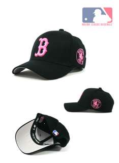   Red Sox Baseball Team Cap Black Cap with Pink Logo Hat BR05 Brand New