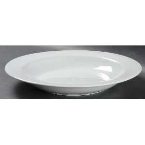    White Large Rim Soup Bowl, Fine China Dinnerware