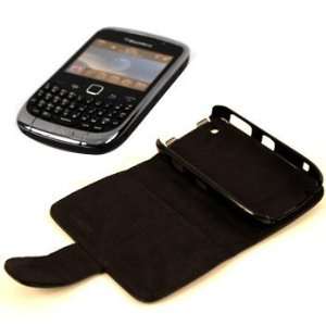  Black Leather Folio Case Pouch w/ Hard Shell Cover for 