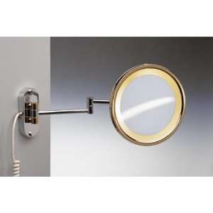   3X Windisch Electric Lighted Wall Mounted Mirror Rustic Brushed Brass
