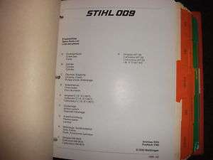 Stihl 009 parts list manual  