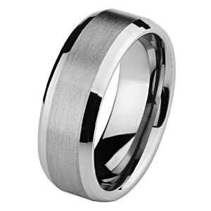 Edge Mens Cobalt Free Tungsten Carbide Comfort fit Wedding Band Ring 