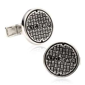  Sterling NYC Manhole Cover Cufflinks © Patio, Lawn 